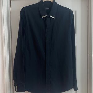 Givenchy Black Dress Shirt with Silver Accents
